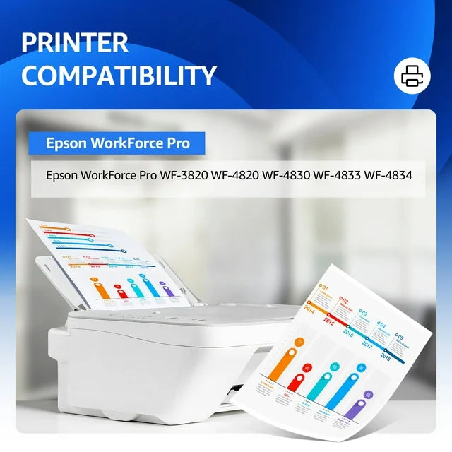 822 Ink Cartridge for Epson ink 822xl for Workforce Pro WF-3820 WF-3823 WF-4820 WF-4830 WF-4833 WF-4834 Printer (5-Pack)