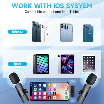 Wireless Microphone for iPhone, Cordless Omnidirectional Clip Mic