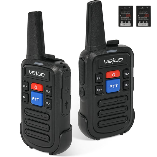 Walkie Talkies Long Range,Rechargeable Two Way Radio with Earpieces Li-ion Battery,Walkie Talkie for Adults Walky Talky with Flashlight and Charger,2 Pack