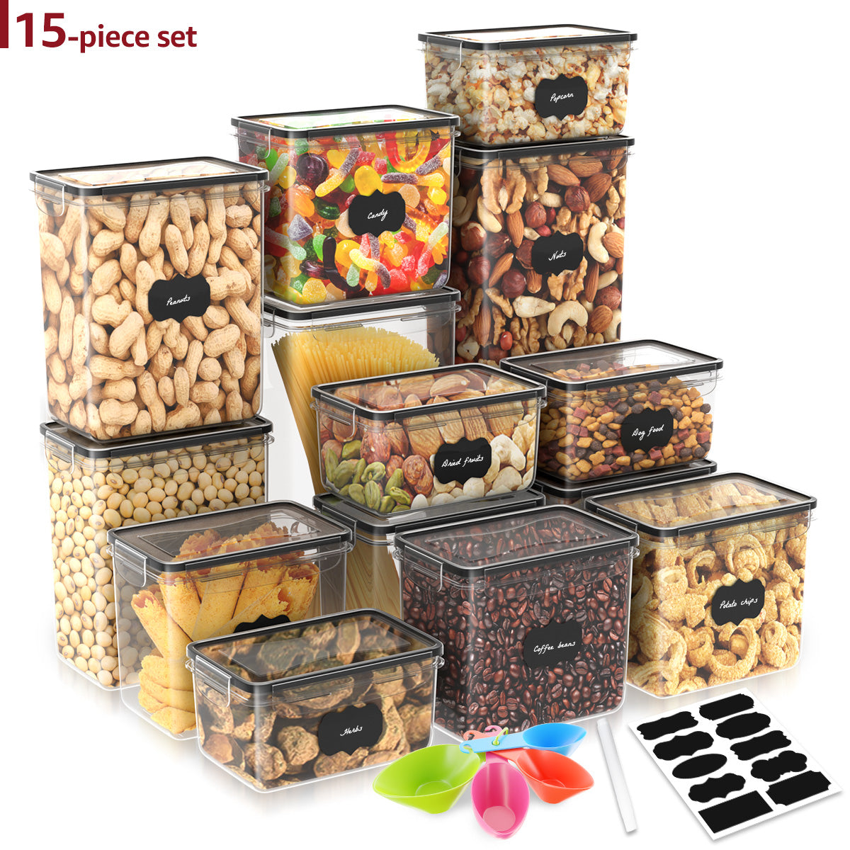 10 Pcs Food Storage Containers Set with Lids Plastic Containers