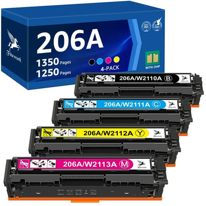 206A 206X M283fdw Toner Cartridges 4 Pack Set (with Chip)