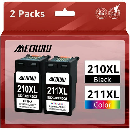 210XL and 211XL Ink Cartridges for Canon(1 Black,1 Color)