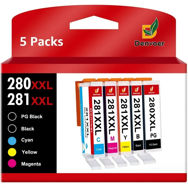 280XXL 281XXL Ink Cartridge for Canon(5-Pack)