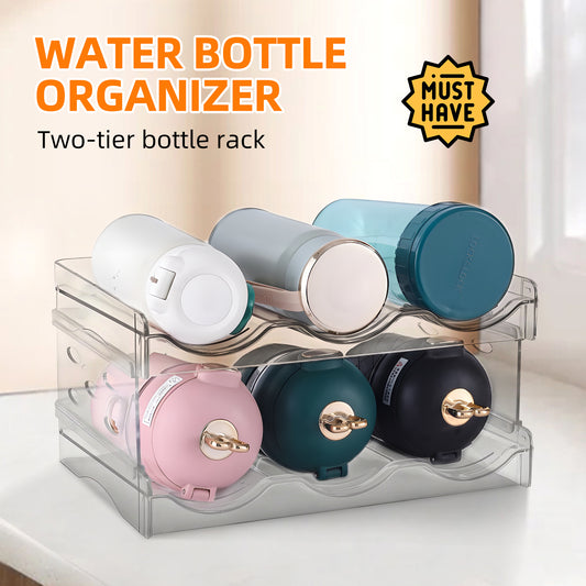 Stackable Water Bottle Organizer for Cabinet 2 Tier