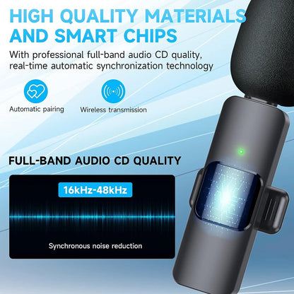 Wireless Microphone for iPhone, Cordless Omnidirectional Clip Mic