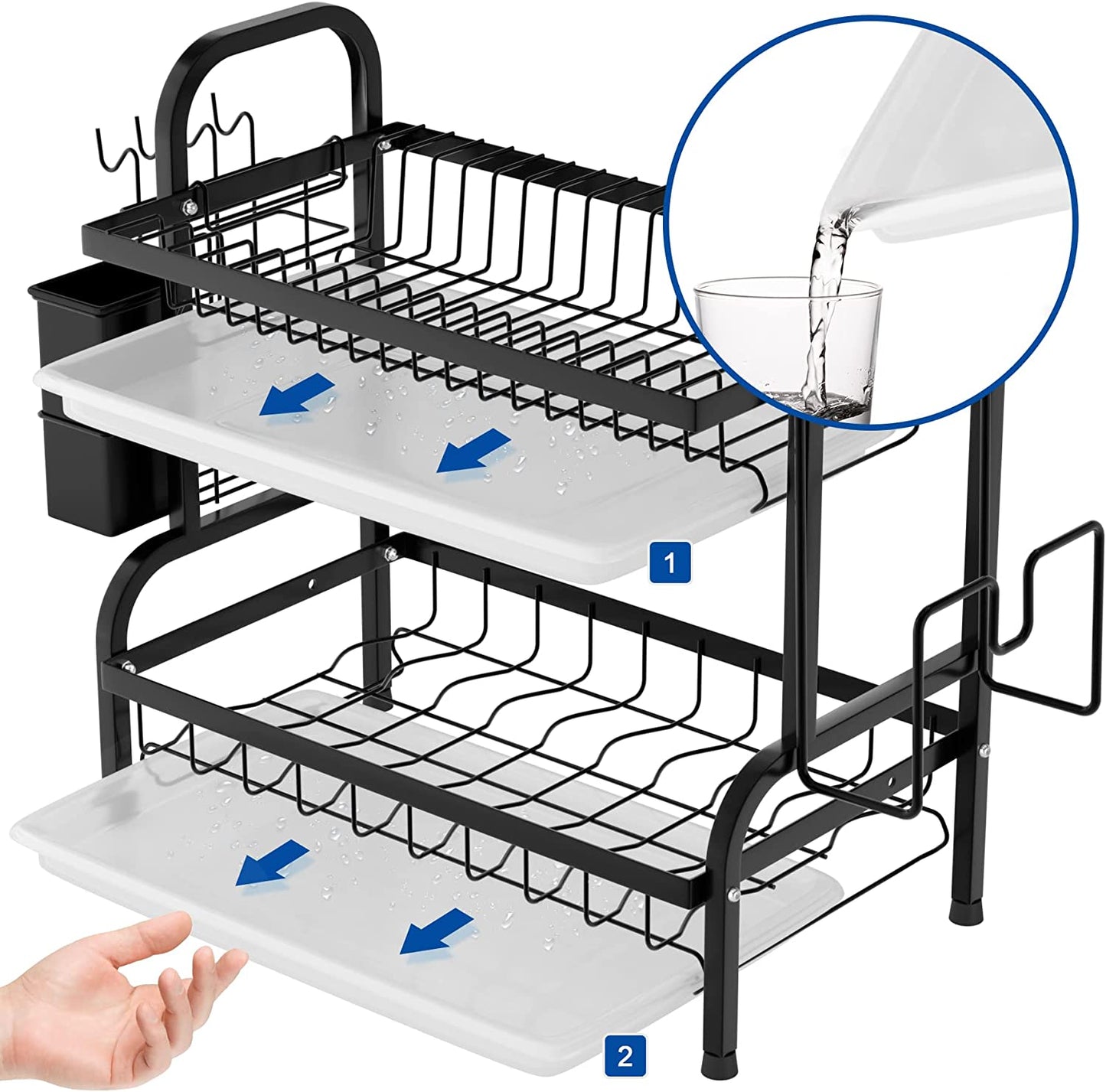 2-Tier Dish Rack for Kitchen