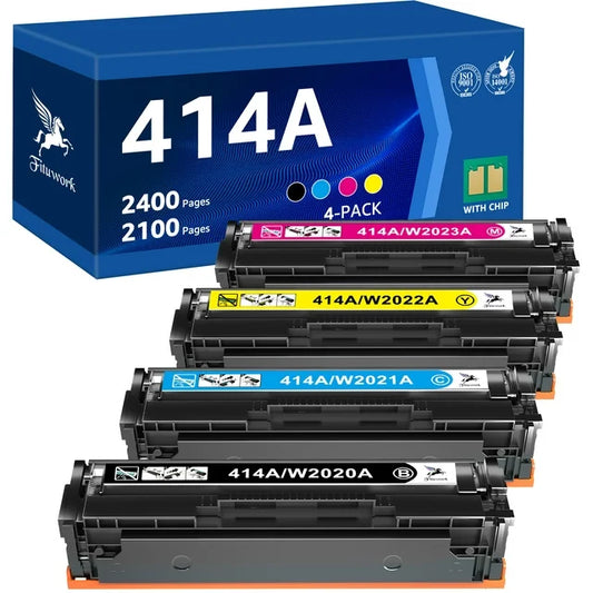 414A Toner Cartridges 4 Pack (with Chip)