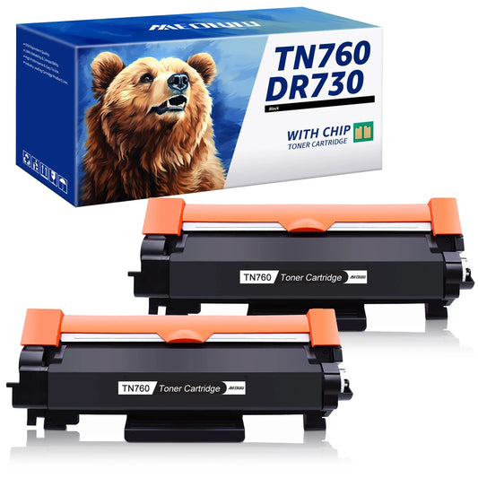 TN760 Toner Compatible Toner Cartridges for L2750DW HL-L2370DW XL HL-L2395DW HL-L2350DW Printer Ink (Black, 2 Pack)