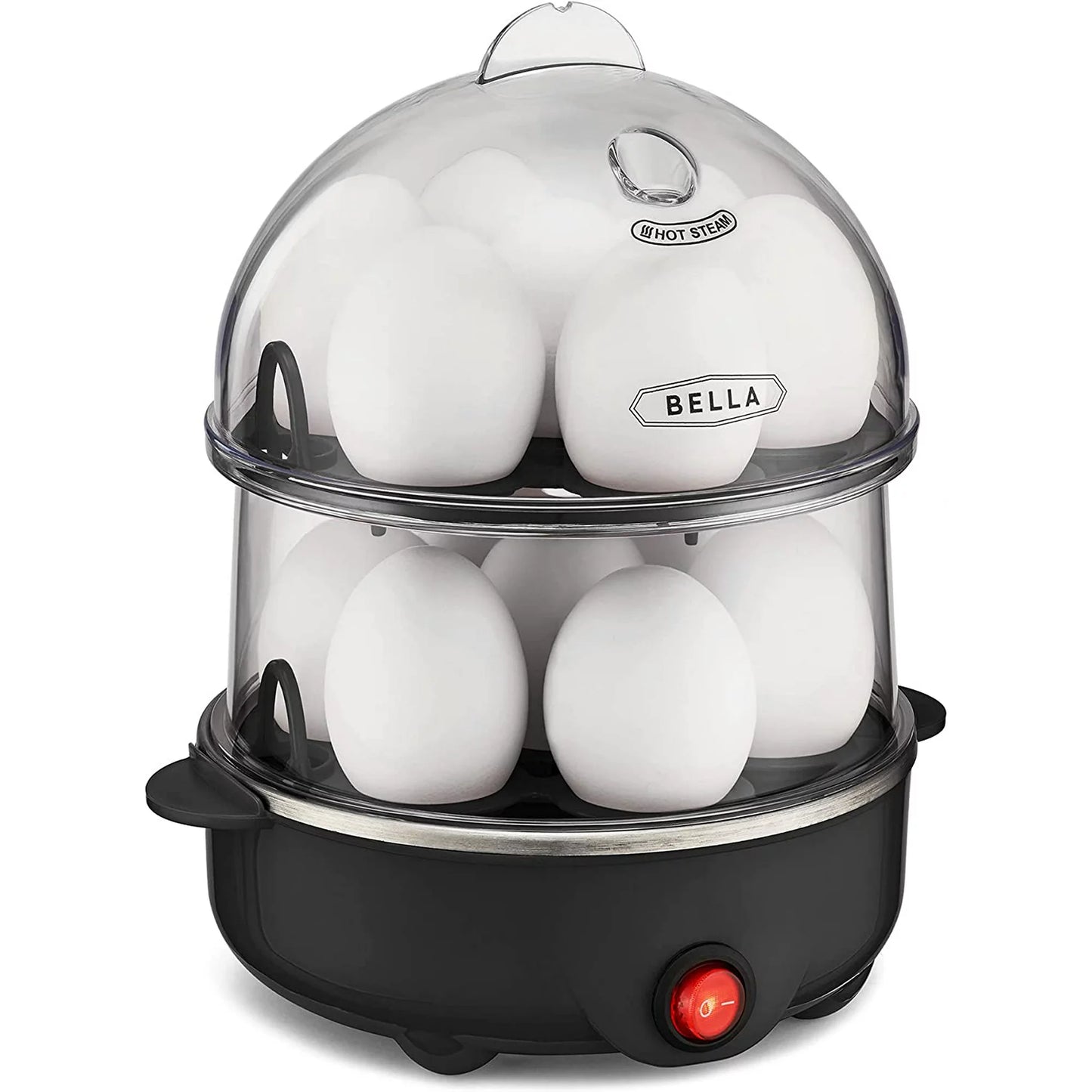 Electric Egg Cooker and Poacher with Auto Shut Off- 14 Egg Capacity Tray, Double Stack, Black