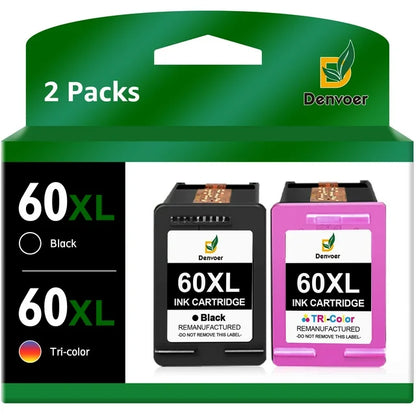 60XL for HP 60 Ink Cartridge Combo Pack Color and Black Used for HP