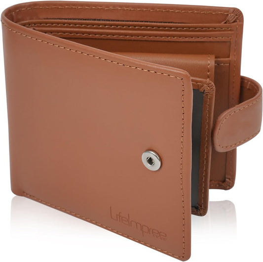 Genuine Leather Bifold Mens Wallet (Brown)