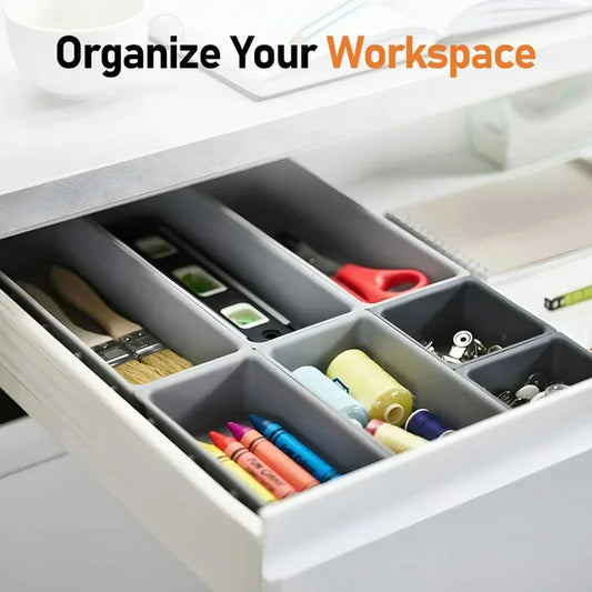 Desk Drawer Organizer Trays Storage Tray for Makeup, Jewelries, Utensils in Bedroom Dresser, Office and Kitchen