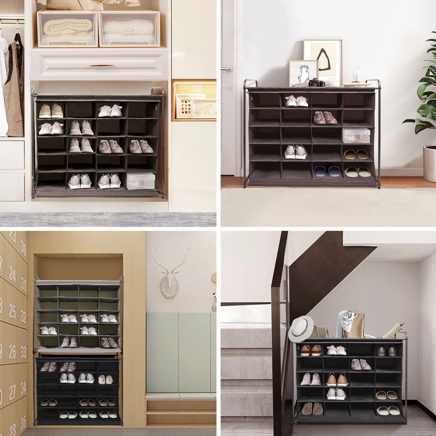 5-Tier Shoe Rack with 20-Grid Storage