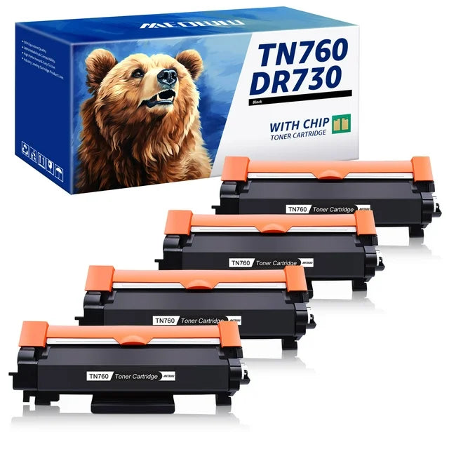 TN760 Toner Cartridge Replacement for BrotherL2750DW MFC-L2710DW DCP-L2550DW (Black,4 Pack)