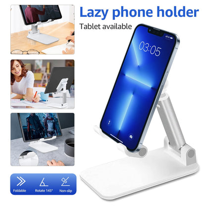 Adjustable Cell Phone Desktop Holder White