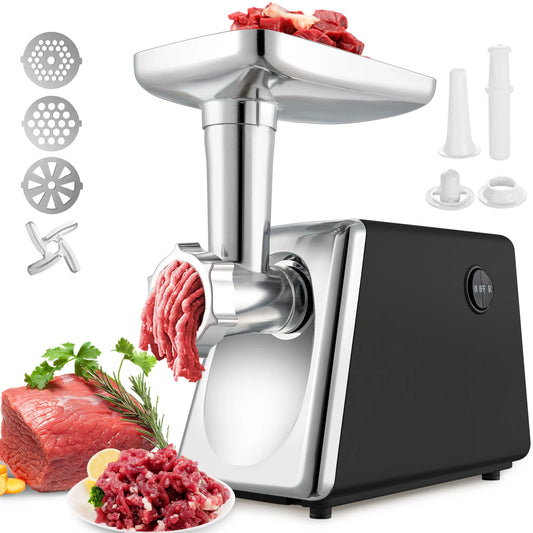 MULISOFT Meat Grinder, 2800w Max Electric Meat Grinders for Home Use, with 3 Grinding Plates, Food Grinders for Sausage & Chicken & Beef, Black