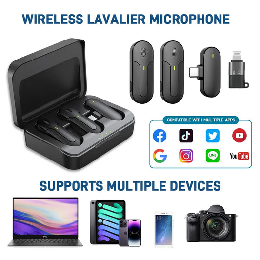 Wireless Microphone for iPhone, Cordless Omnidirectional Clip Mic