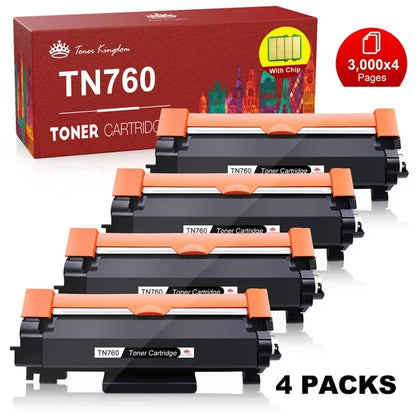 Compatible TN760 TN730 Toner Replacement Black-4 Pack