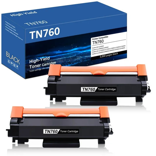 TN760 TN730 Toner Replacement Black-2 Pack