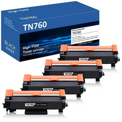 TN760 TN730 Toner Replacement Black-4 Pack