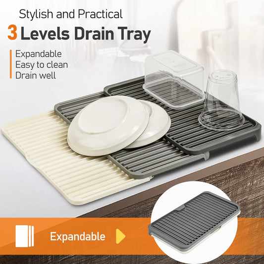 Tier Expandable Dish Draining Board