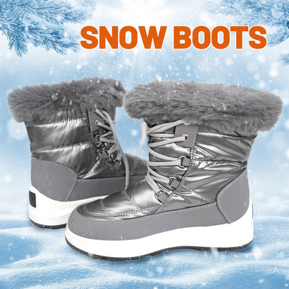 Women's Gray Snow Boots Size 8