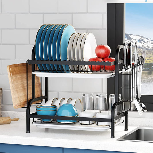 2-Tier Dish Rack for Kitchen