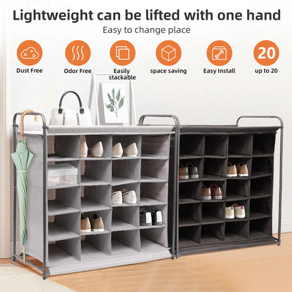 5-Tier Shoe Rack with 20-Grid Storage