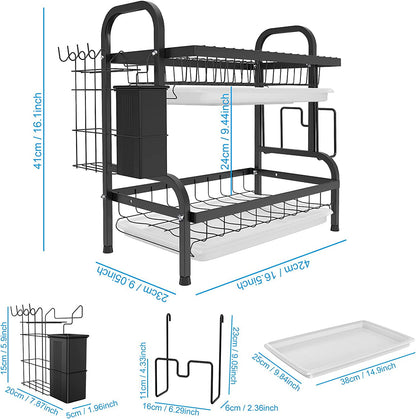 2-Tier Dish Rack for Kitchen