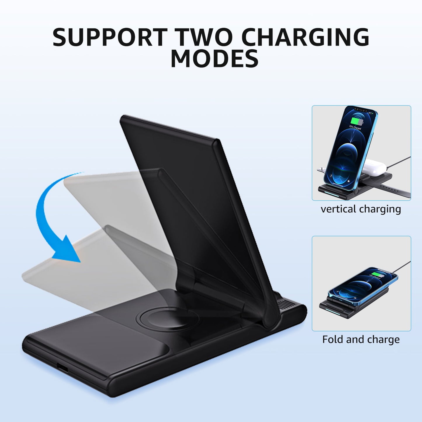 Mulisoft 3 in 1 Wireless Charging Station Compatible for Apple