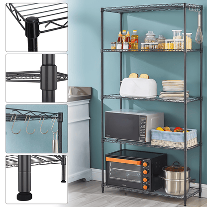 5 Tier Adjustable Storage Rack No Wheels