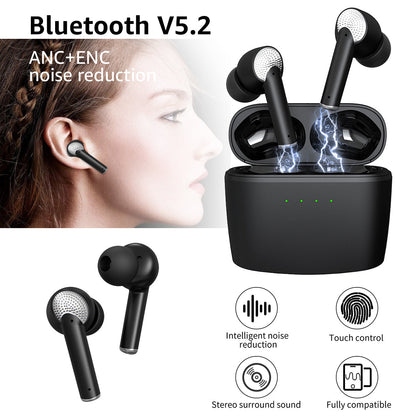 J8 Wireless Touch WaterProof Bluetooth Earbuds - Black