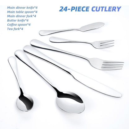 5x 24 Pieces Silverware Set