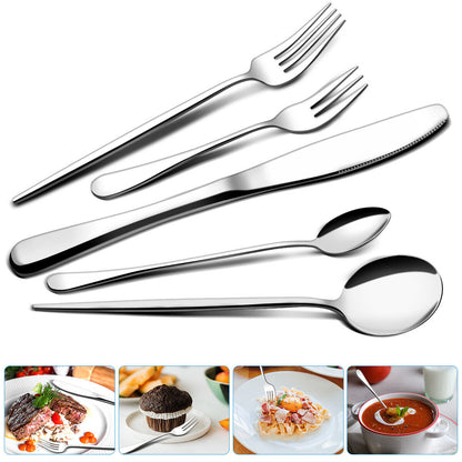 5x 5 Pieces Silver Silverware Set