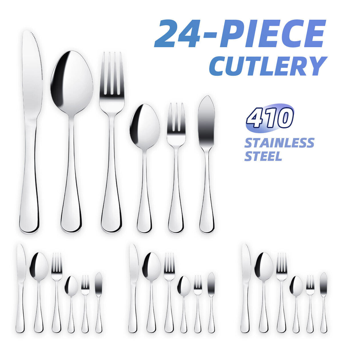 5x 24 Pieces Silverware Set